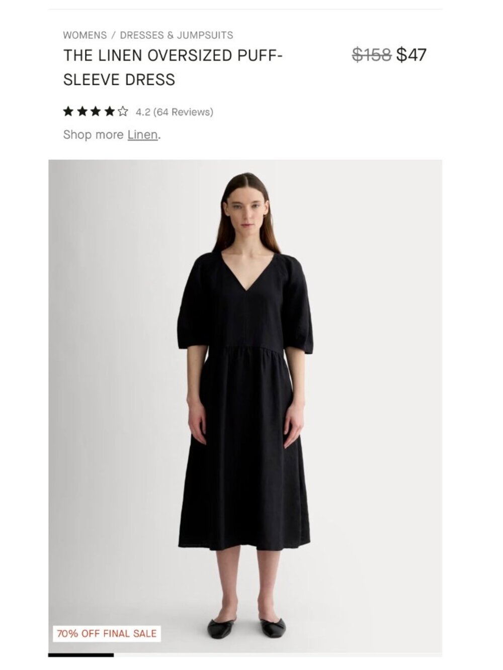 Everlane Navy Blue Midi Dress XS, NWT